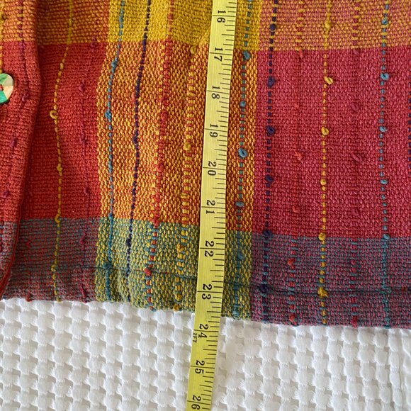 Anu by Natural Rainbow Patchwork Textured Cotton Jacket Medium Artsy Boho - Picture 8 of 8